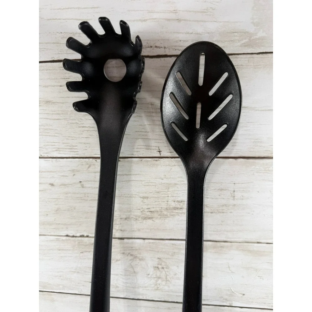 Select by Calphalon Black Nylon Pasta Fork and Slotted Spoon Kitchen Utensil Set